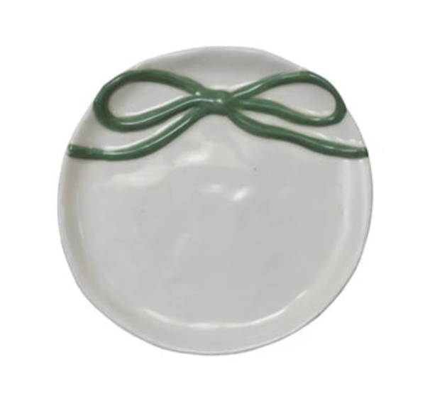 COLORFUL BOW ROUND TRINKET DISH
