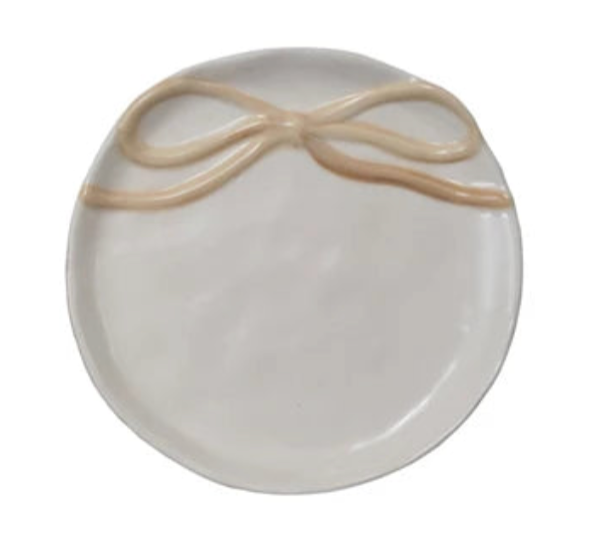 COLORFUL BOW ROUND TRINKET DISH