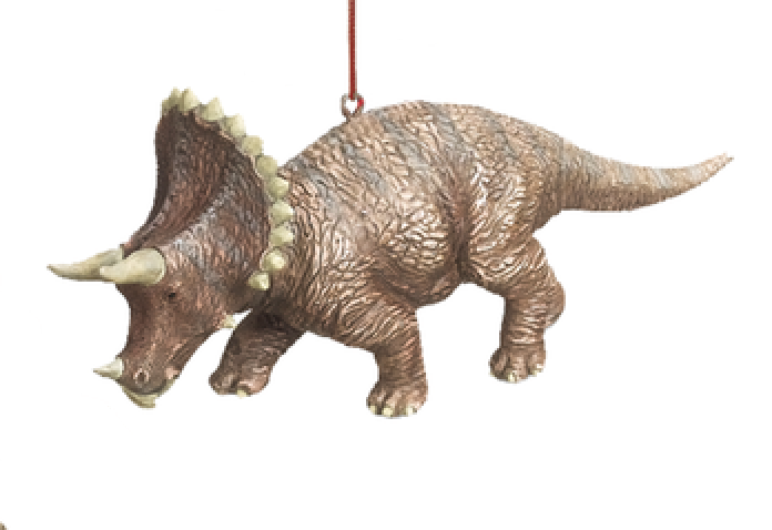 Triceratops dinosaur figurine on a white background