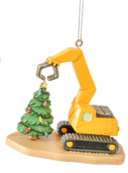 HOLIDAY INSPIRED LOADER & EXCAVATOR CONSTRUCTION ORNAMENT