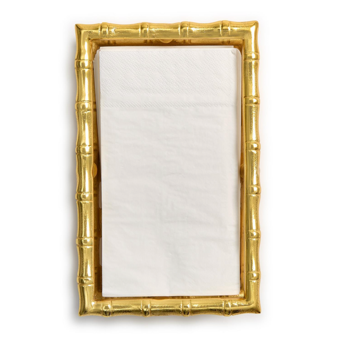 Gold bamboo frame with a white background