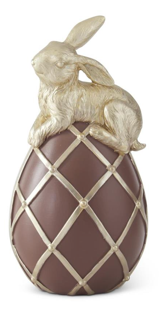 CHOCOLATE & GOLD EASTER EGG WITH GOLD BUNNY