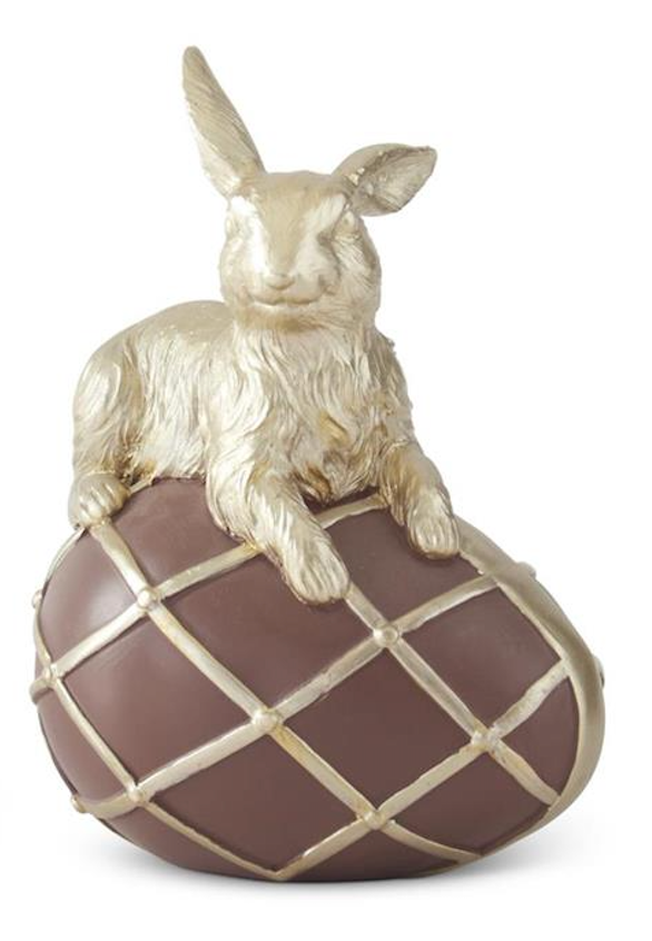 CHOCOLATE & GOLD EASTER EGG WITH GOLD BUNNY