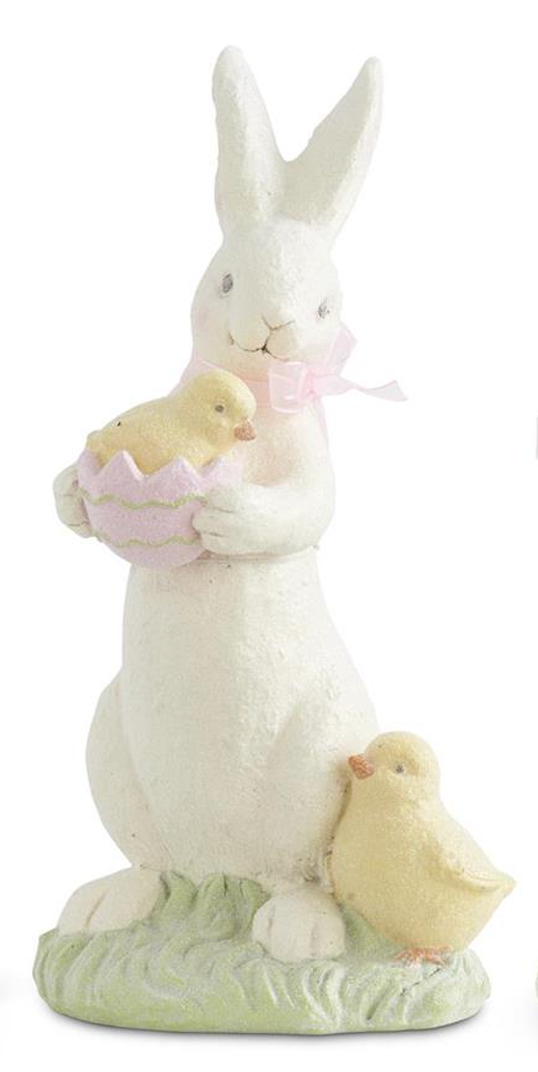 WHITE GLITTERED BUNNY