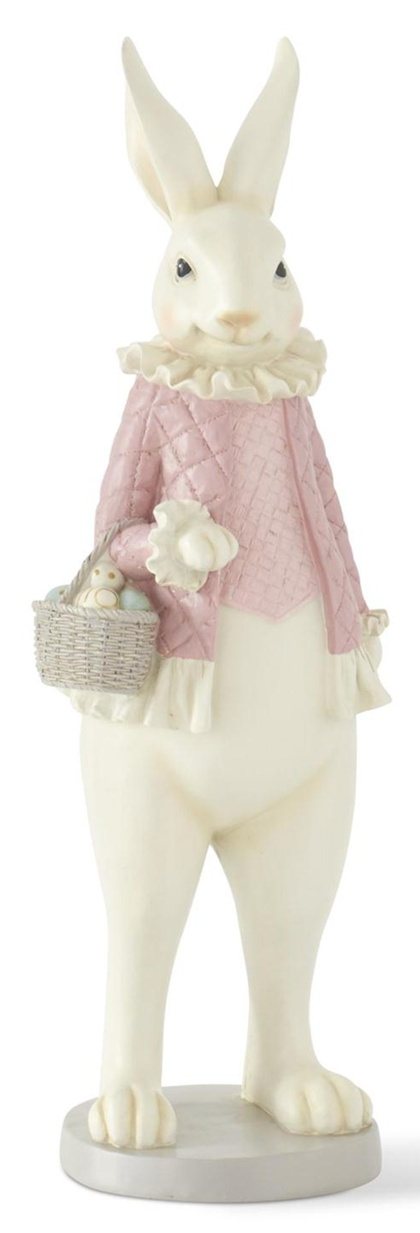 PASTEL PINK & GREEN EASTER BUNNY FIGURE