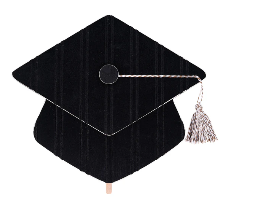 Black graduation cap door hanger with tassel detail for front door decor | Walker Boutique