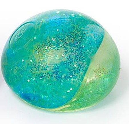 Multicolored glittery ball on a white background