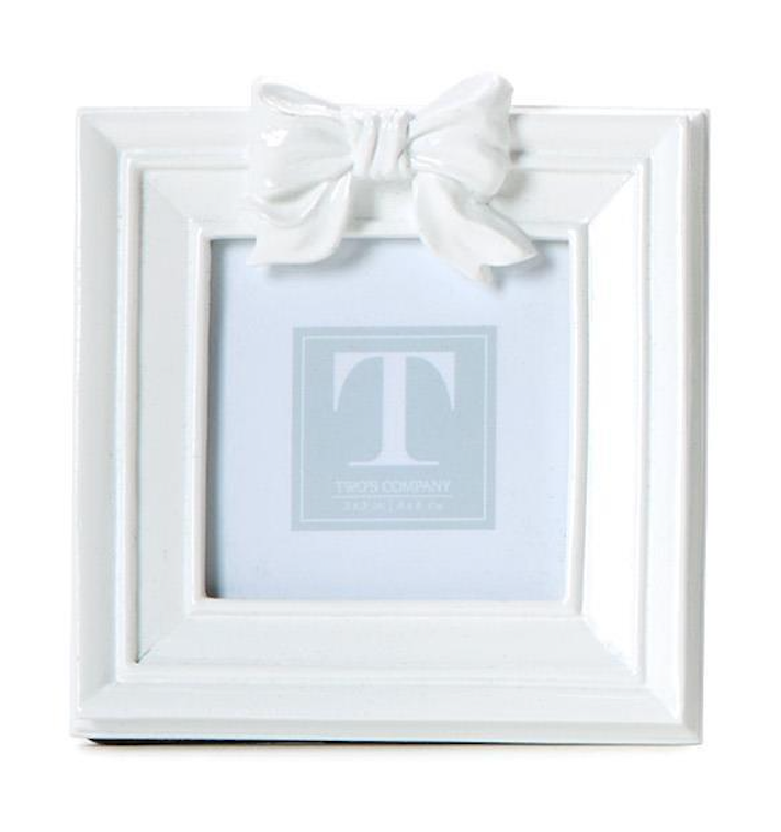 WHITE BOW MINI PHOTO FRAME