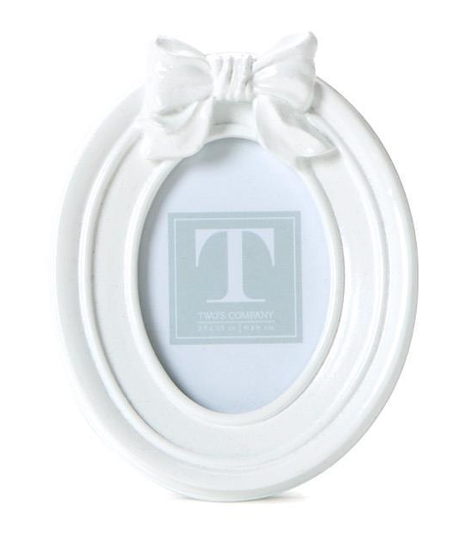 WHITE BOW MINI PHOTO FRAME
