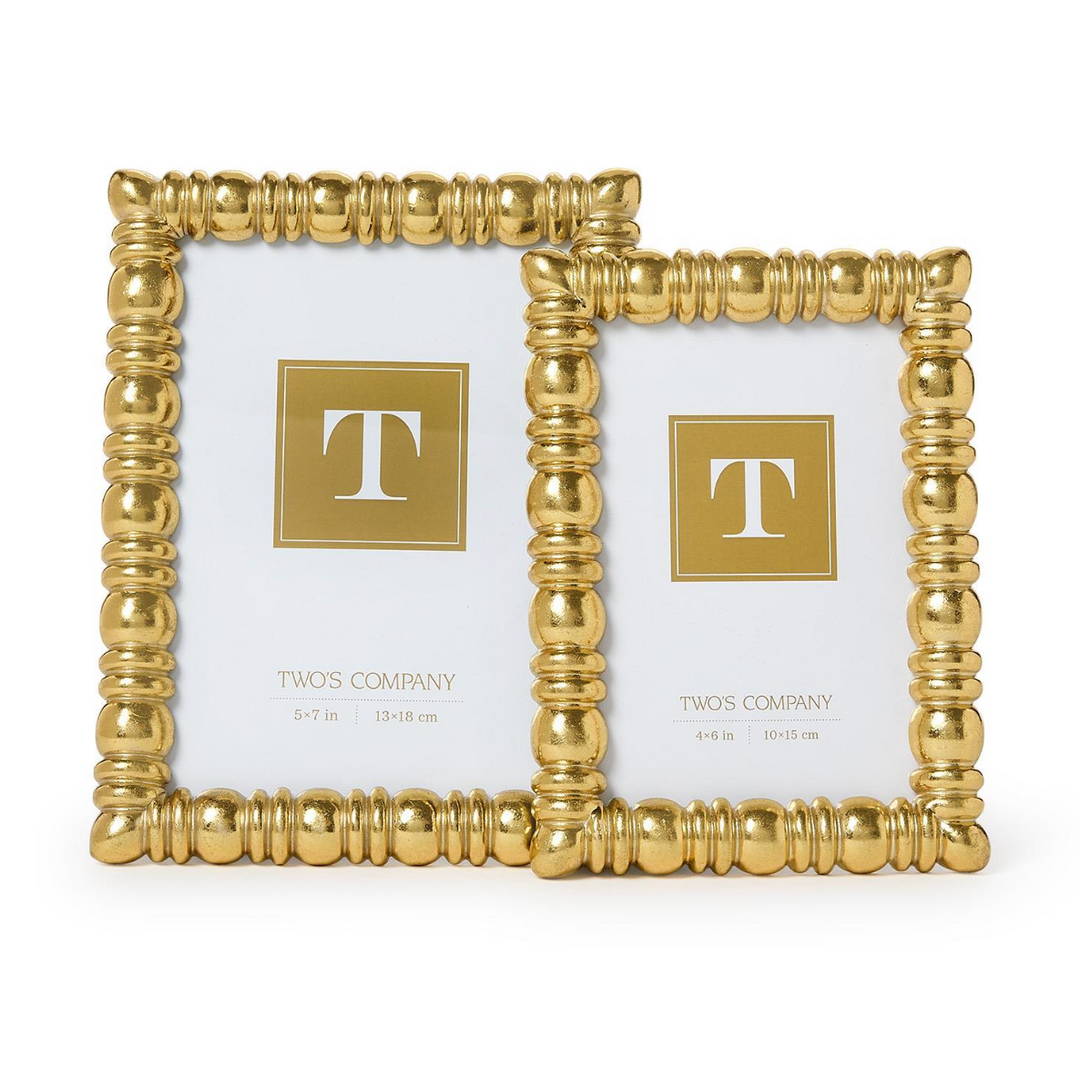 GOLD 4x6 5x7 SPINDLE FRAMES ON WHITE BACKGROUND SIDE BY SIDE