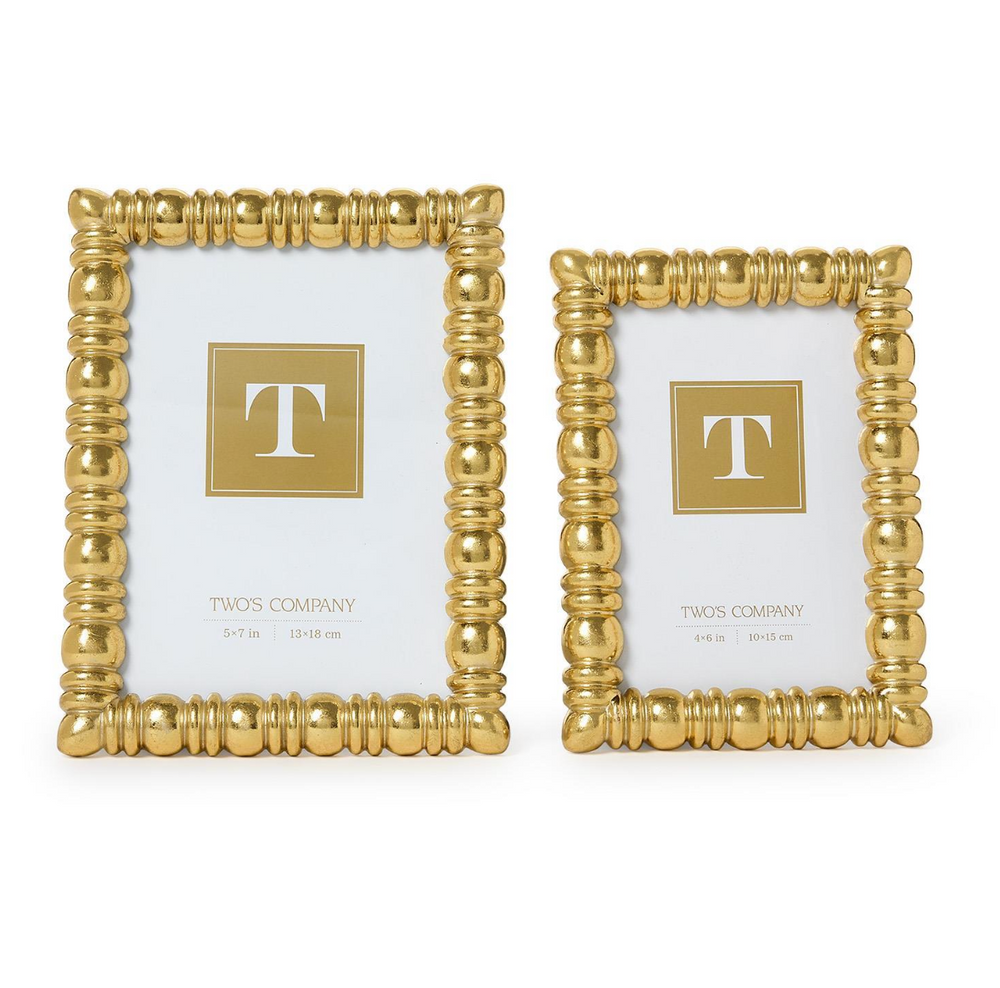 GOLD 4x6 5x7 SPINDLE FRAMES ON WHITE BACKGROUND SIDE BY SIDE