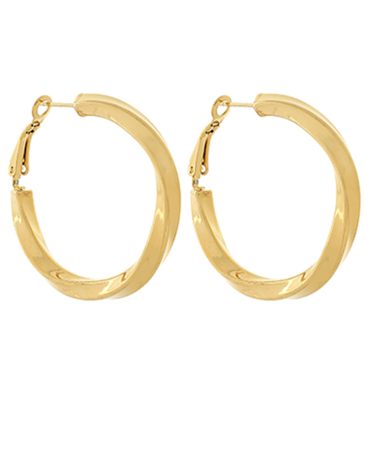 Classic gold oval hoop earrings with a polished finish | Walker Boutique