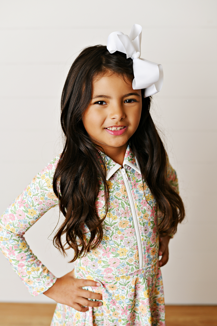 BOHO FLORAL LONG SLEEVE TENNIS DRESS