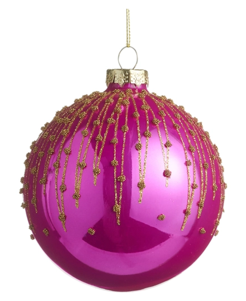 GOLD DRIP BALL ORNAMENT