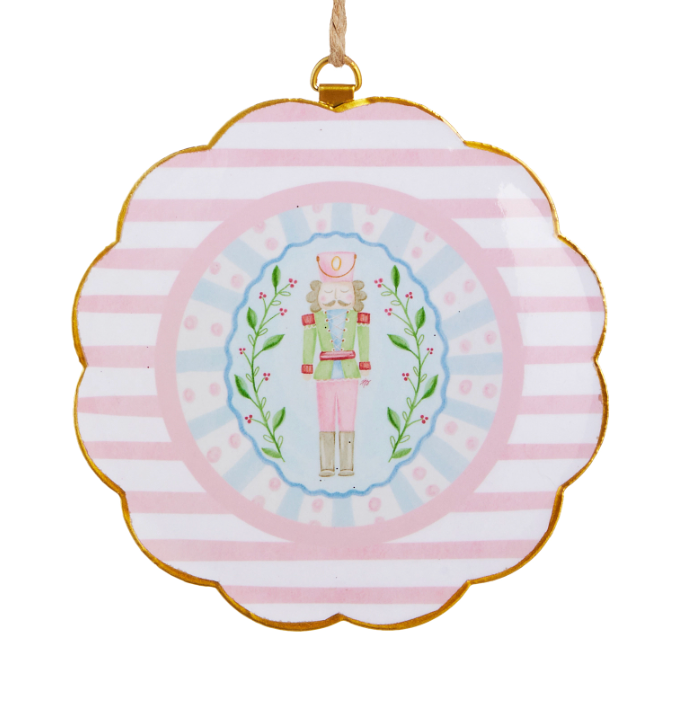 PASTEL NUTCRACKER STORY SCALLOPED FRAME ORNAMENT