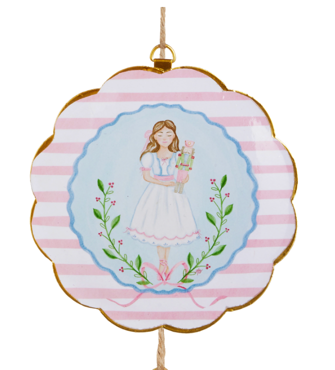 PASTEL NUTCRACKER STORY SCALLOPED FRAME ORNAMENT