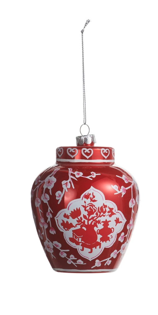 red ginger jar ornament