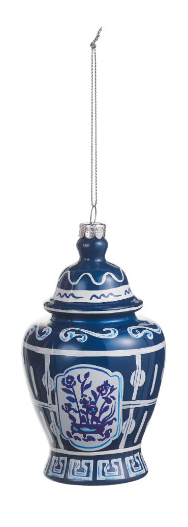 blue ginger jar ornament