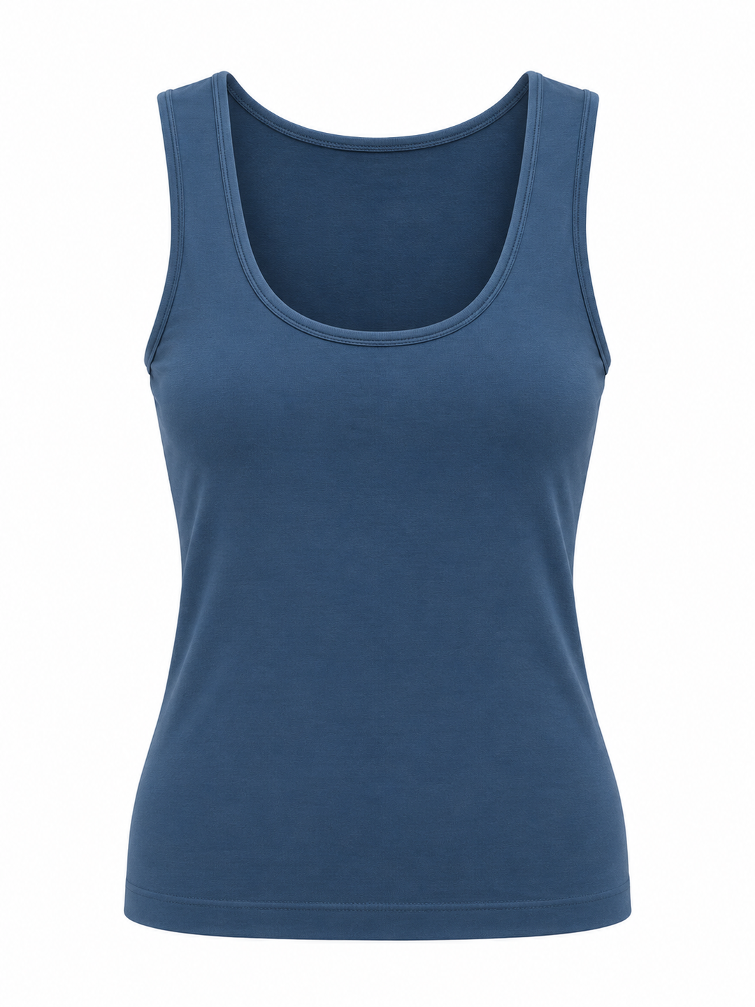 DENIM U-NECK SEAMLESS TANK