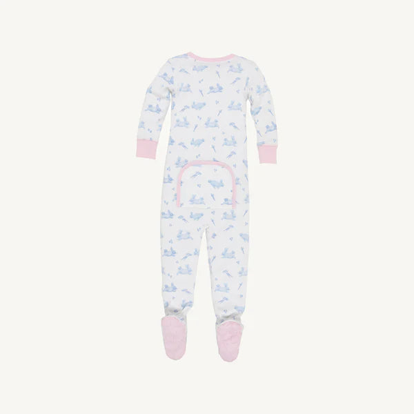 PINK AND BLUE AND WHITE LONG SLEEVE GIRLS FOOTIE