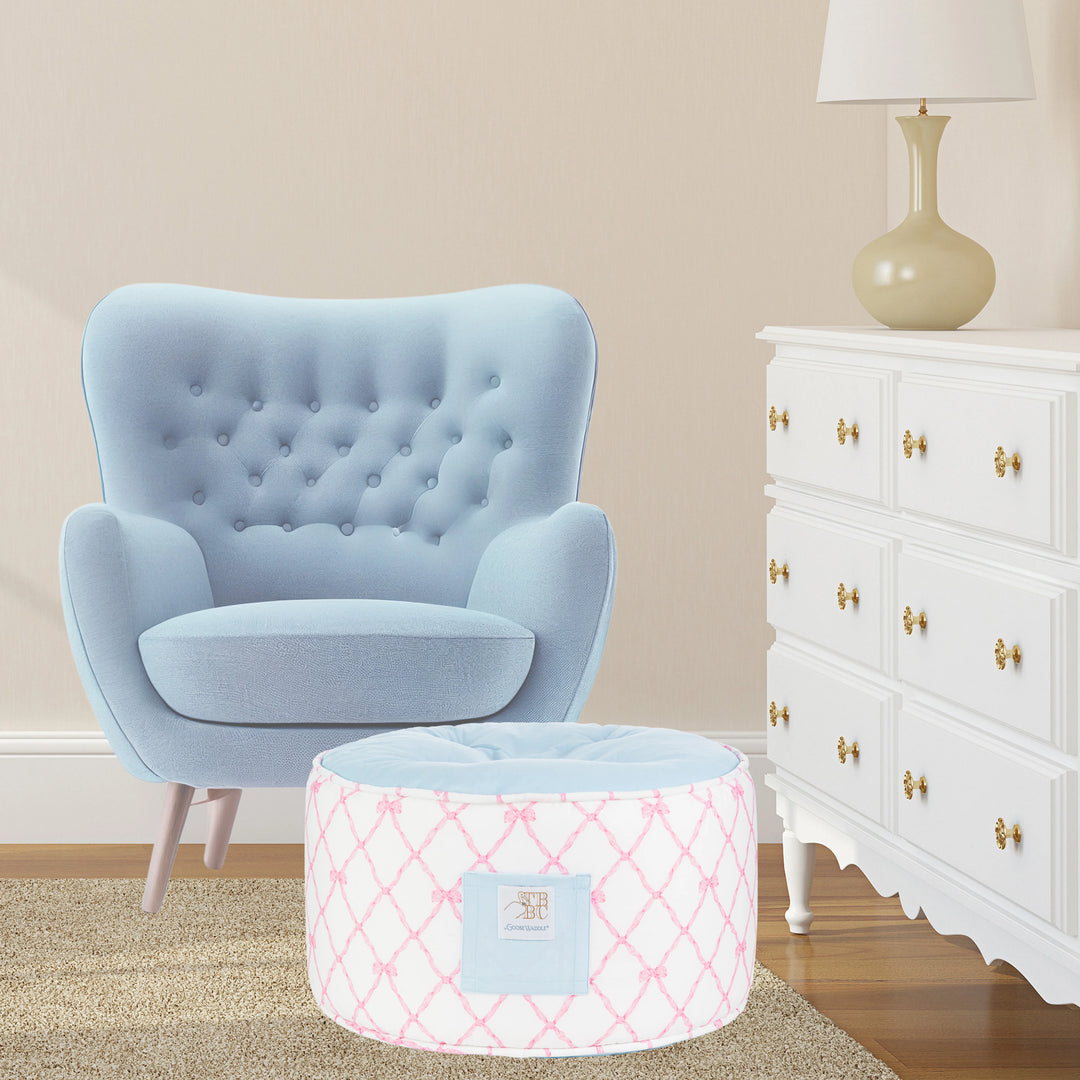 THE BEAUFORT BONNET COMPANY BELLE MEADE BOW POUF