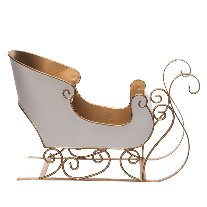 GOLD & WHITE SLED DECOR