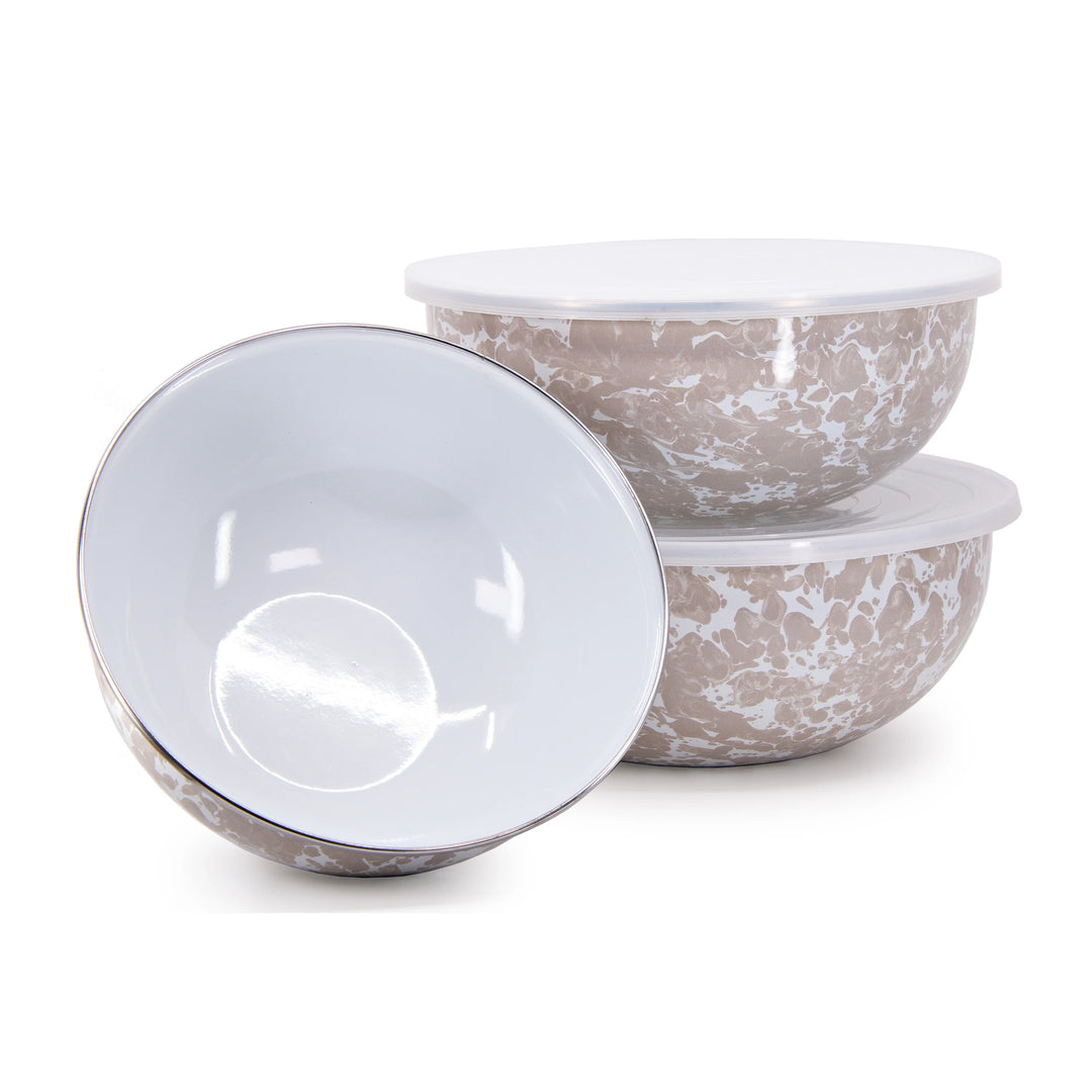 TAUPE SWIRL MIXING BOWL SET