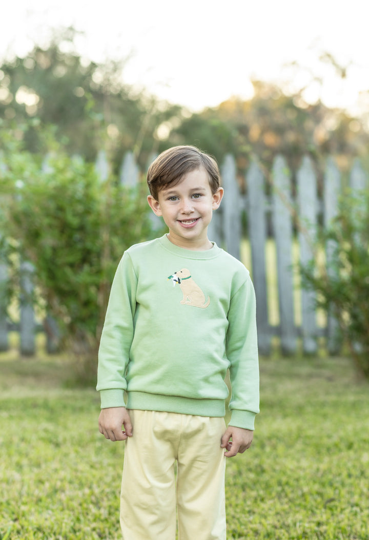 HUNTING DOG GREEN FRENCH TERRY PULLOVER