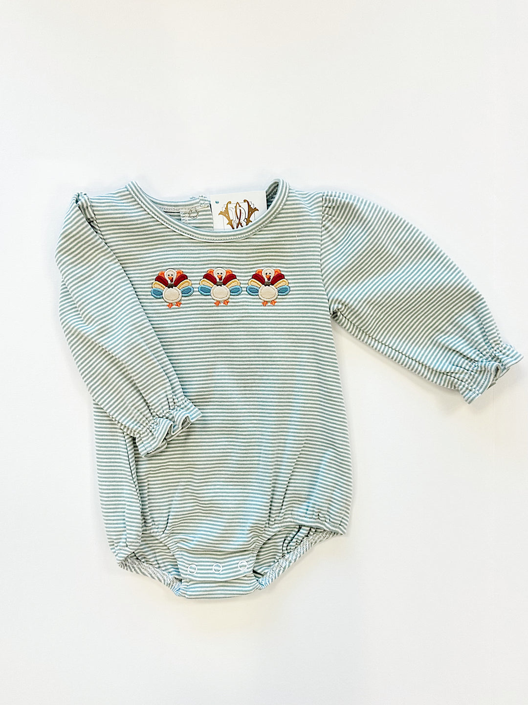 TURKEY APPLIQUE LONG SLEEVE BUBBLE