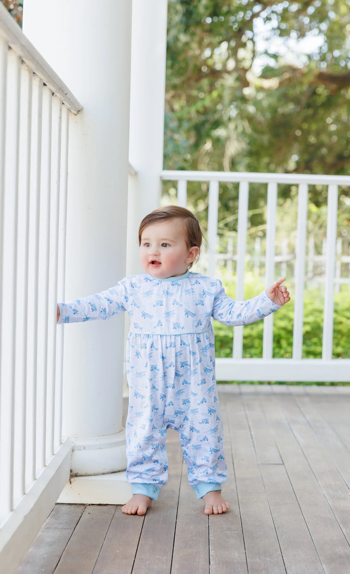 UP UP & AWAY BLUE PLANES ROMPER