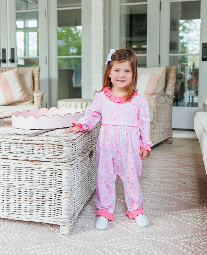 TEA FOR TWO PRINT PINK ROMPER
