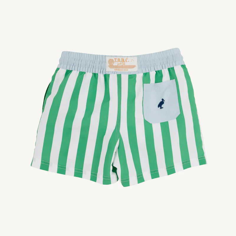 KAIWAH KELLY GREEN STRIPE TURTLE BAY SWIM TRUNKS