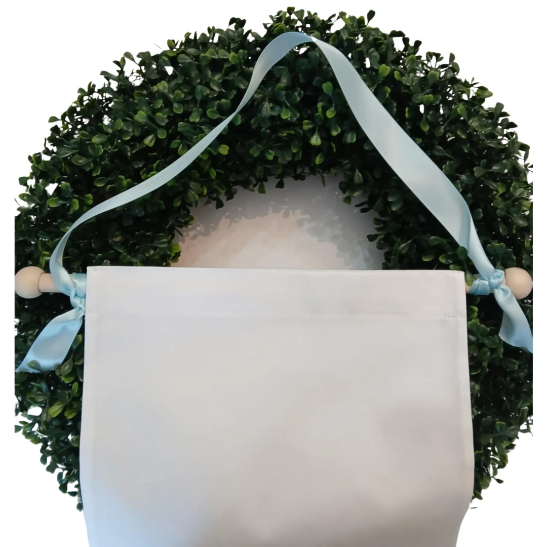 BABY BANNER WITH ICY BLUE RIBBON WITH WHITE BANNER