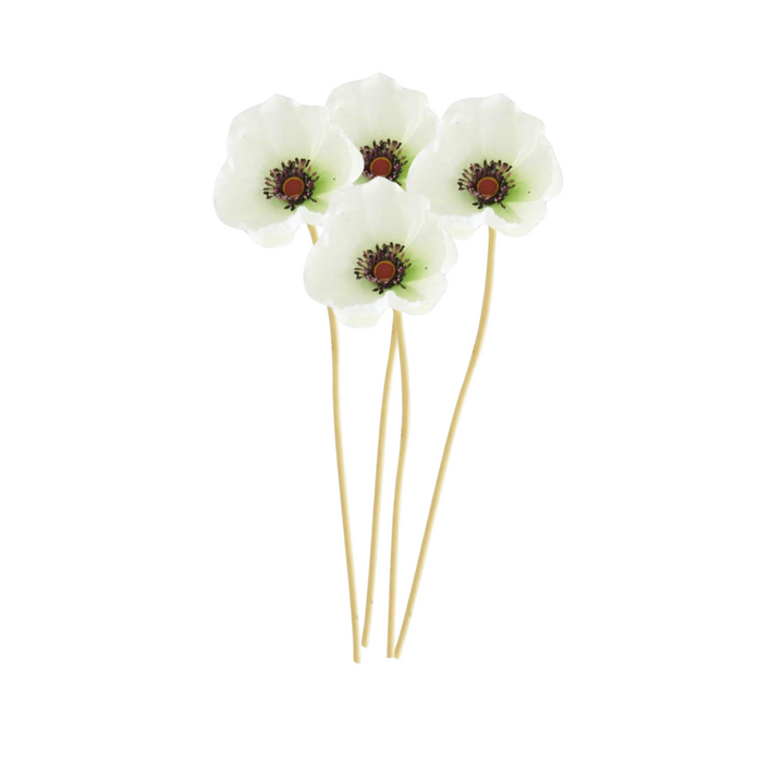WHITE REAL TOUCH MINI POPPY BUNCH