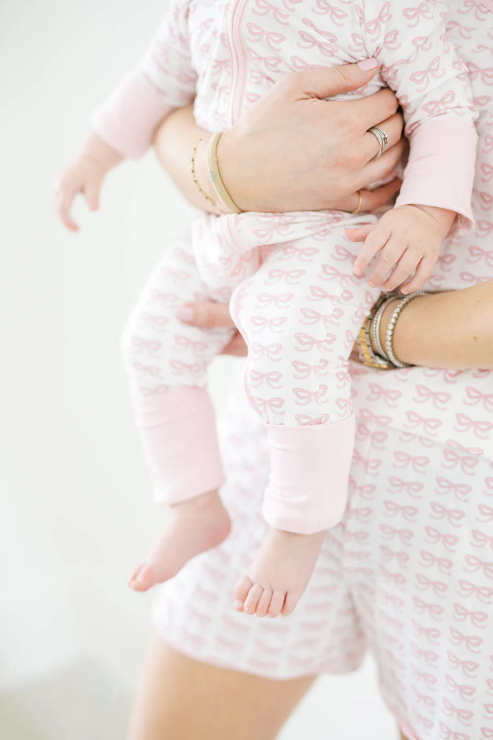 PINK BOWS SLEEP ROMPER