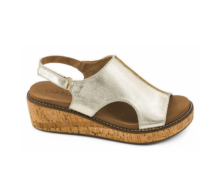 gold sandal wedge