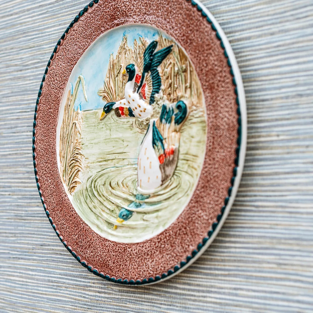 WILDLIFE MALLARDS SWIMMING WALL PLATE