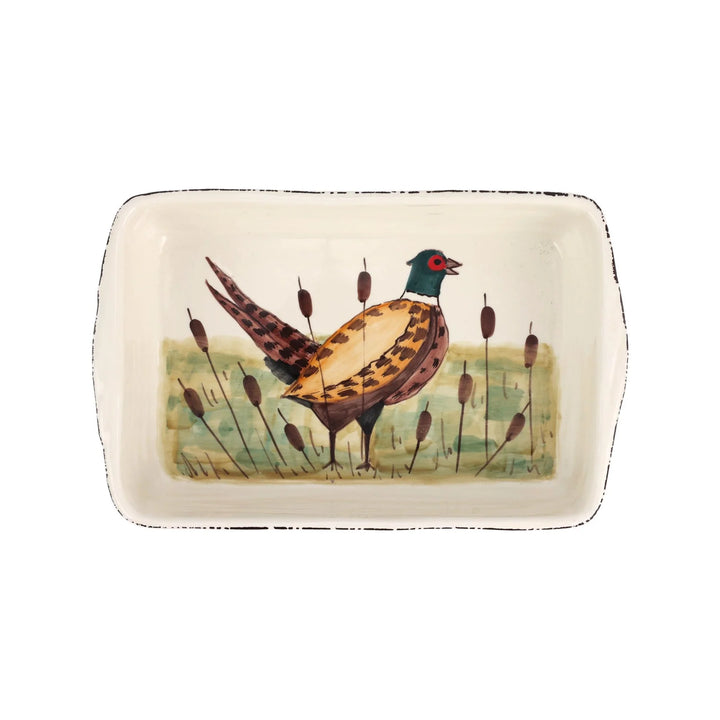 WILDLIFE PHEASANT RECTANGULAR BAKER