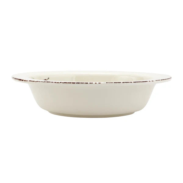 White ceramic bowl with a subtle texture on a white background