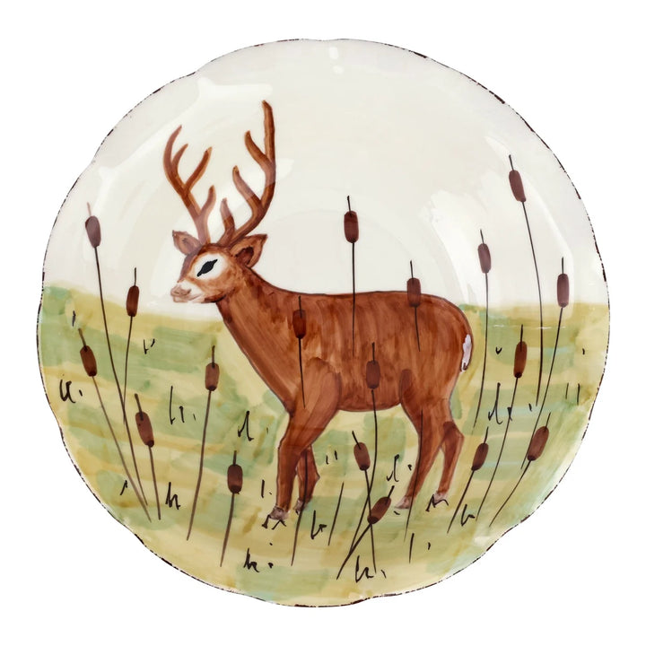 WILDLIFE FOOTED DEER PEDESTAL FRUIT BOWL