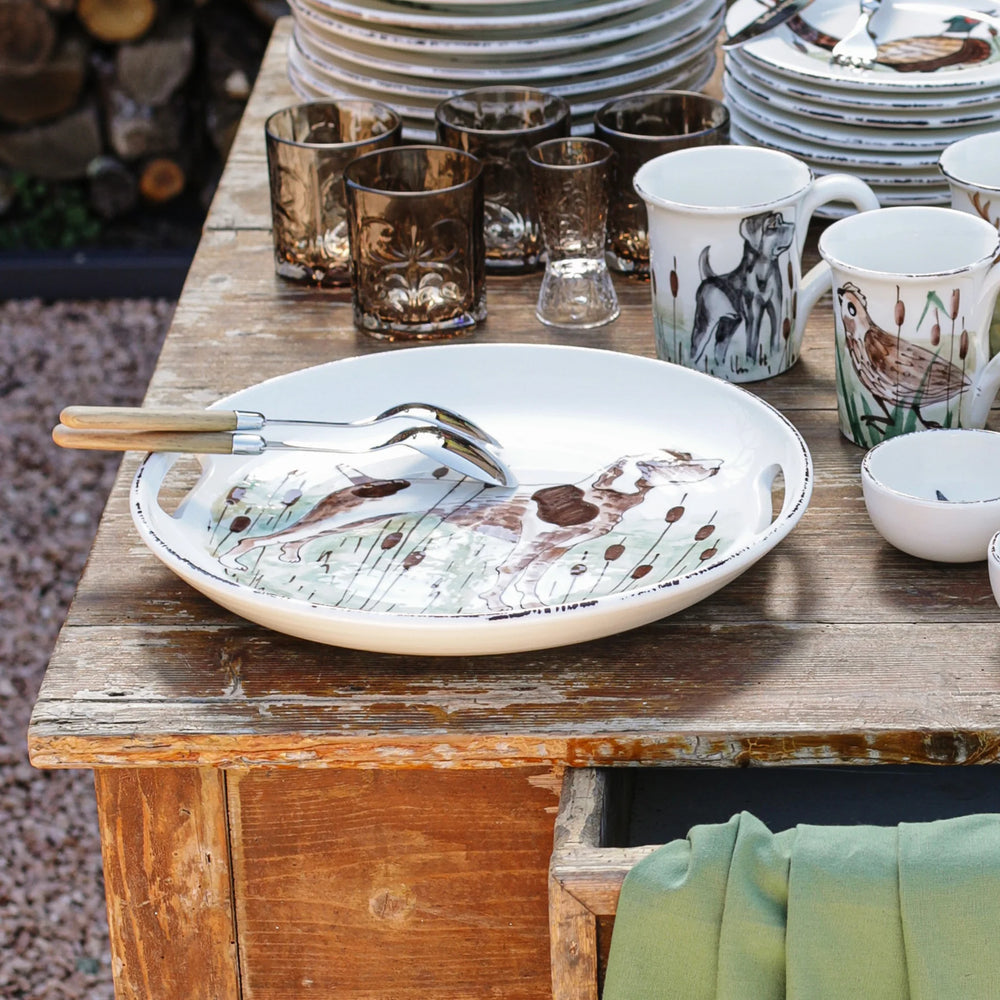 spaniel platter on table