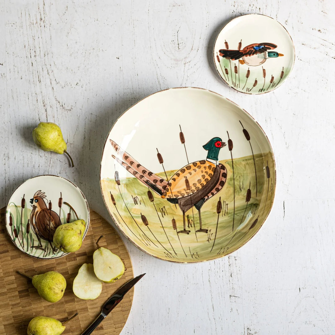 WILDLIFE PHEASANT SHALLOW BOWL