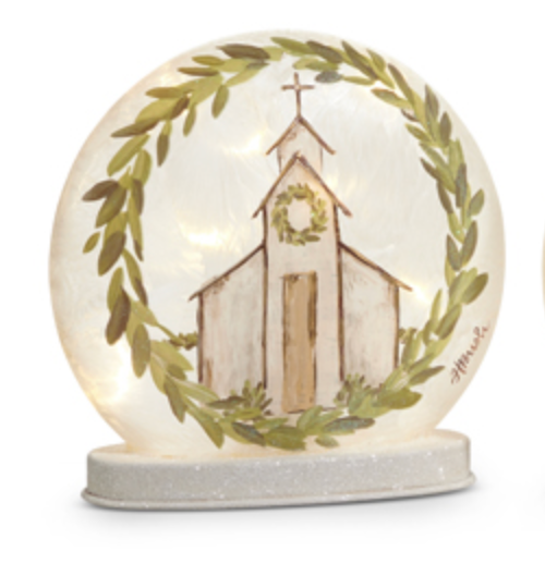 CHURCH LIGHTED DISC DECOR