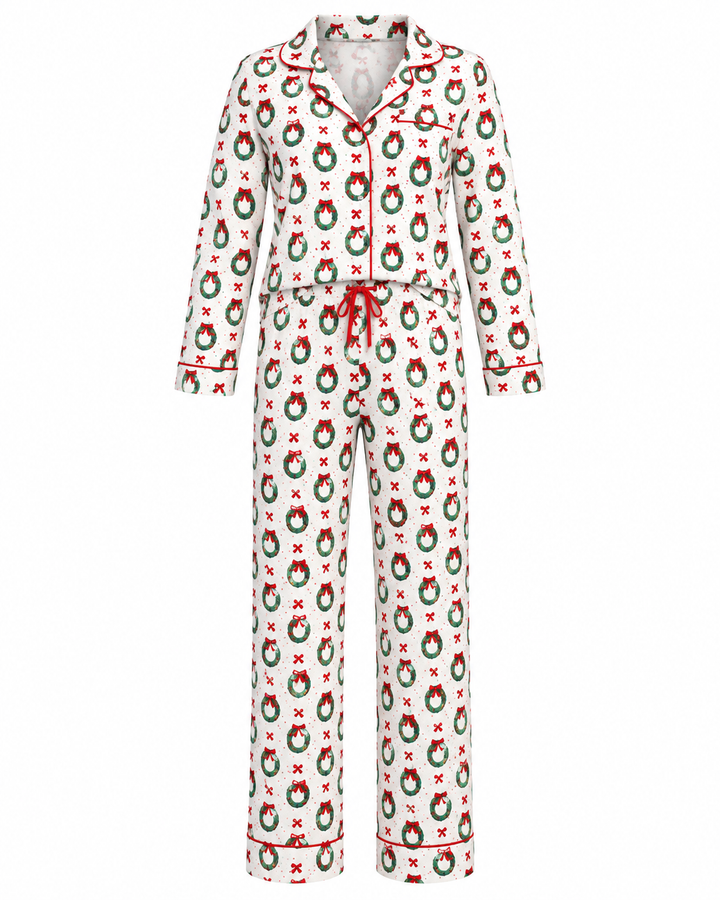 CLARA WREATH LONG PAJAMA SET