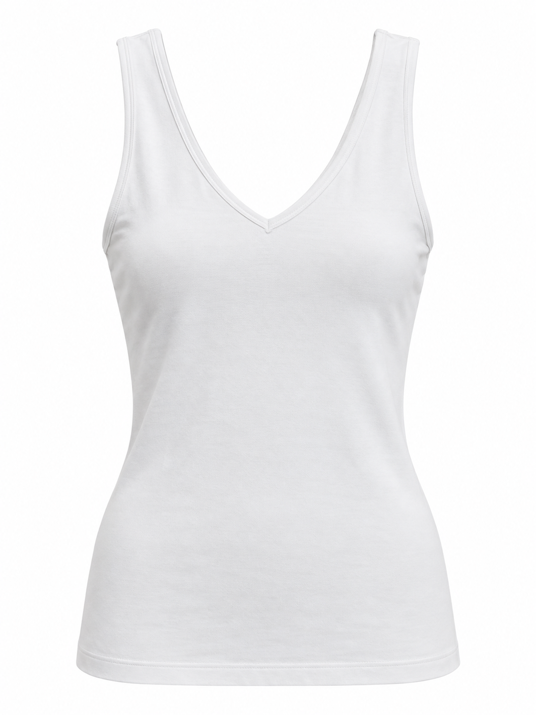 WHITE REVERSIBLE VNECK &amp; SCOOP NECK SEAMLESS TANK