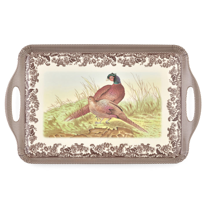 WOODLAND MELAMINE LARGE HANDLED TRAY