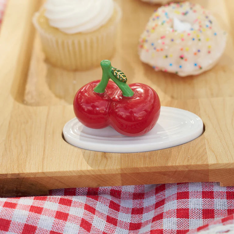 Nora Fleming Cheery Cherries Mini ceramic mini attachment for fruit and dessert serving accent | Walker Boutique