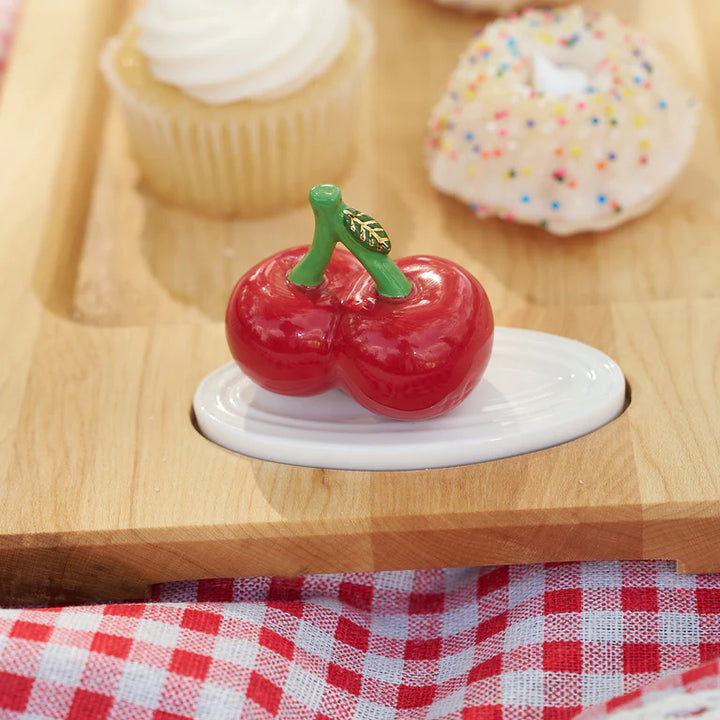 Nora Fleming Cheery Cherries Mini ceramic mini attachment for fruit and dessert serving accent | Walker Boutique
