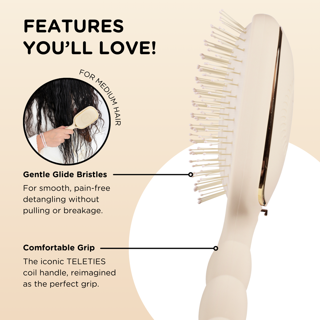 TAN DETANGLER HAIR BRUSH FOR MEDIUM HAIR