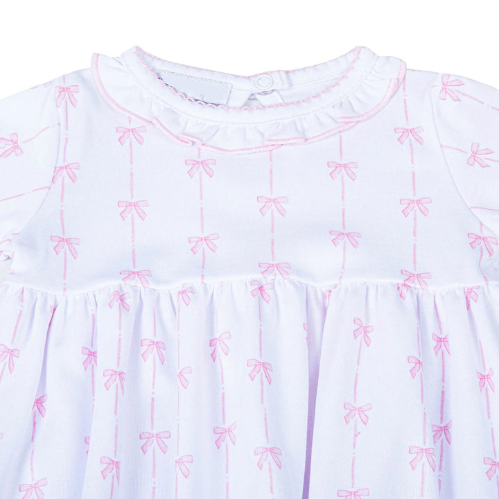 AMELIA'S CLASSIC BOW RUFFLE GATHERED GOWN